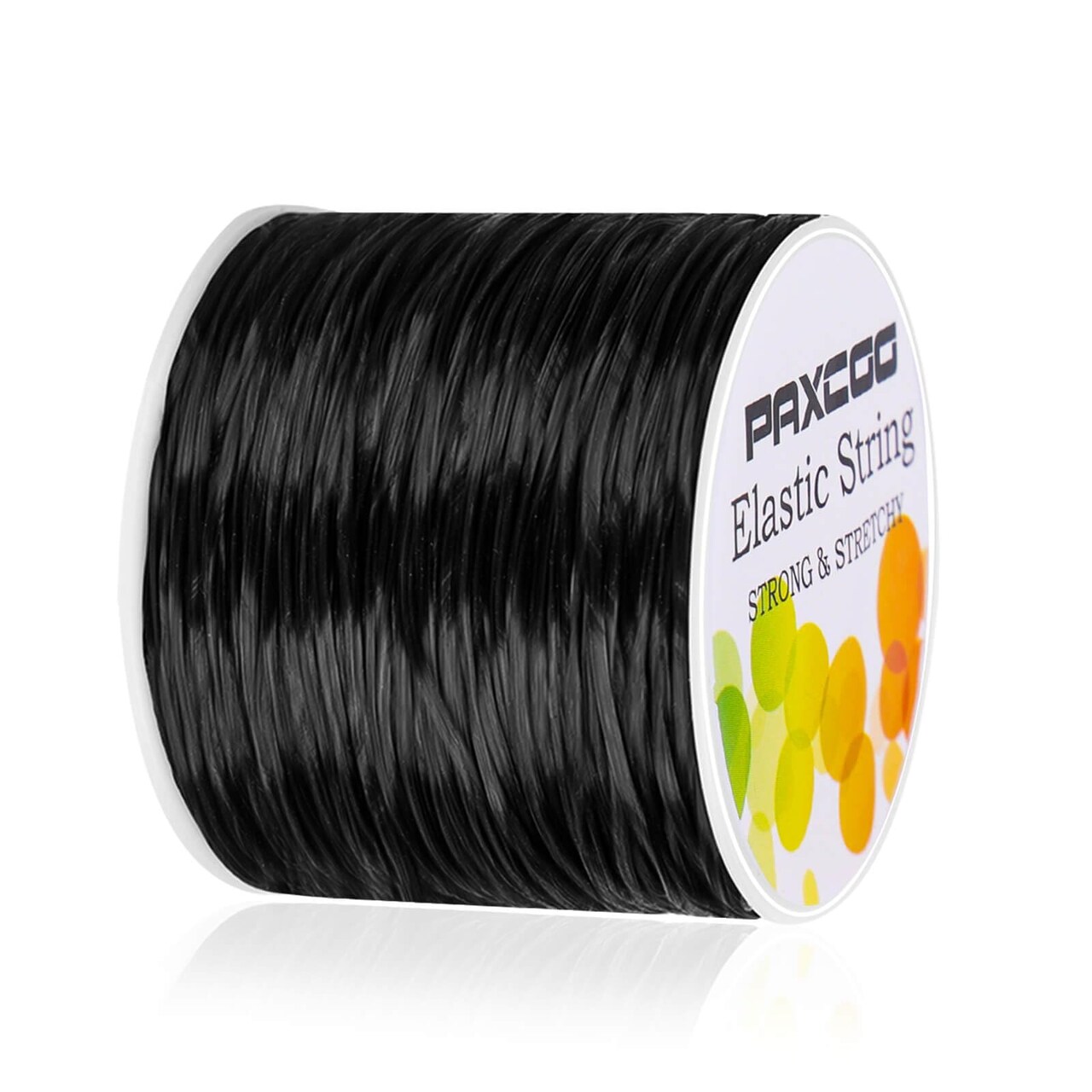 PAXCOO 1.4 MM Elastic String for Bracelets, Stretch Magic Elastic String Bead Cord Jewelry Thread for Friendship Bracelet, Necklaces, Clay Beads, Pony Beads (Black)